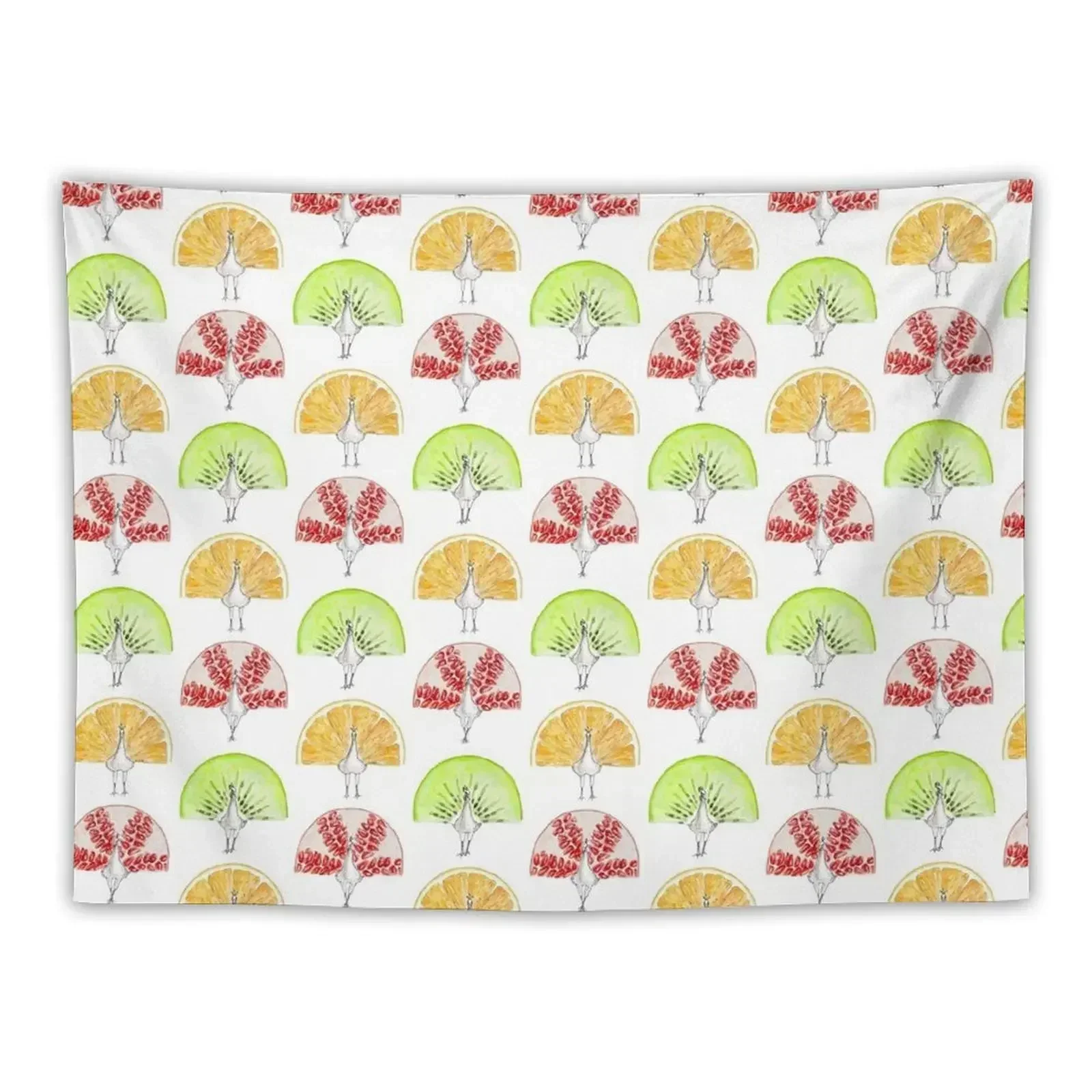 Фрукты Павлин Триптих Гобелен Украшения комнаты Украшение Эстетические