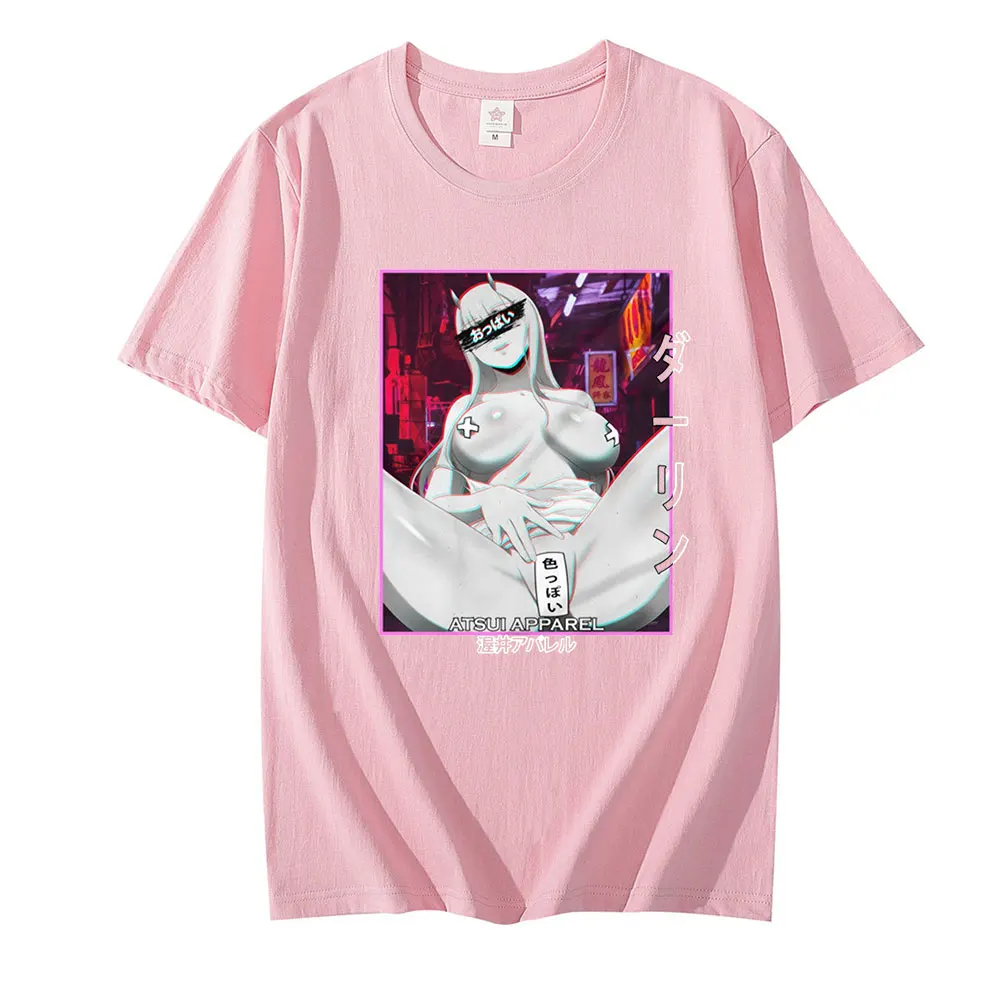 

Manga Anime Darling In The Franxx T-shirt Men's Graphic T Shirt Short Sleeve Cotton Vaporwave Zero Two Tshirt Unique Tee Tops