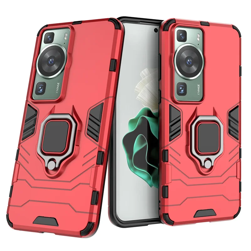 For Huawei P60 Pro Case Cover Huawei P60 Pro Capas Back Shockproof Stand Magnetic Armor Ring Holder Cover Fundas Huawei P60 Pro