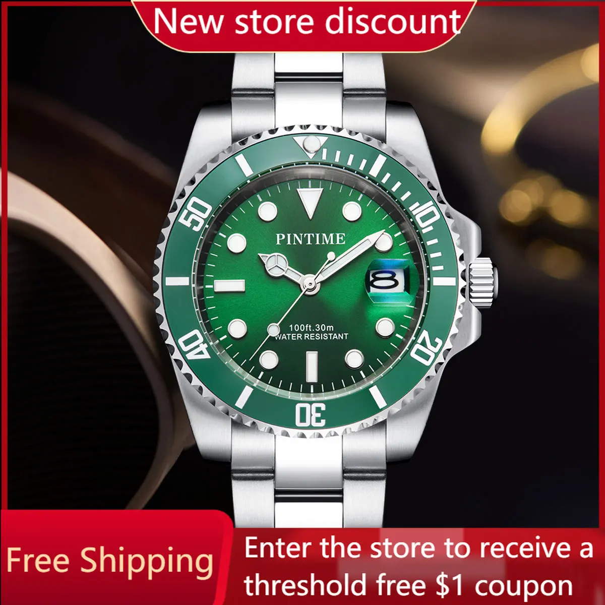 

Explosive Stainless Steel Business Calendar Waterproof Luminous Quartz Men's Watch