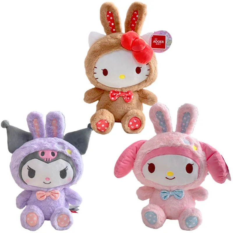 

Sanrioed Kuromi My Melody Kt Cat Cosplay Rabbit Anime Cartoon Cute Stuffed Plushie Doll Kawaii Soft Plush Appease Toys Kids Gift