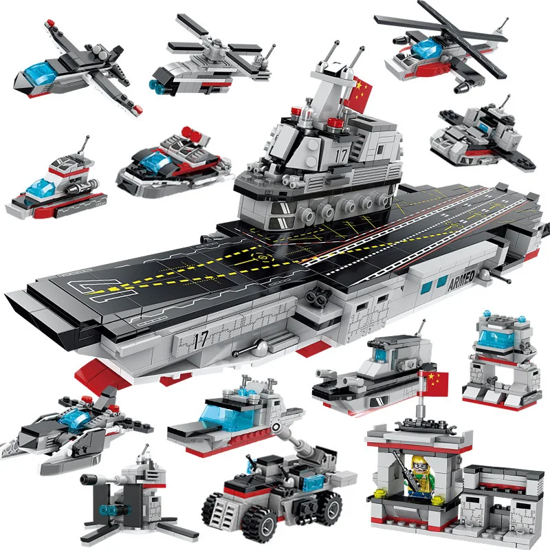 Боевой корабль-авиаперевозчик совместимый с конструкторами Lego мелкие частицы в