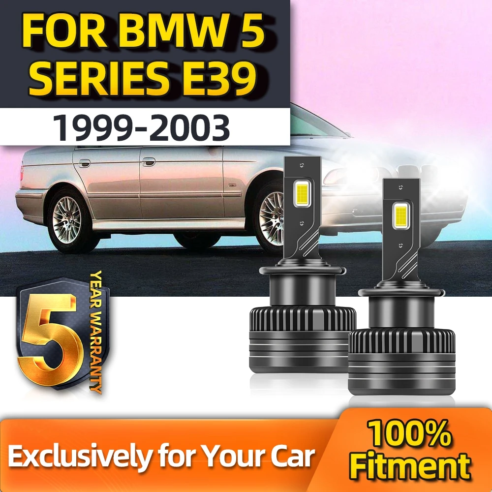 

TEENRAM 1Pair LED 30000LM 6500K Bulbs D2S Car CSP Bright White Turbo Lamps Kit For BMW 5 Series E39 1999 2000 2001 2002 2003