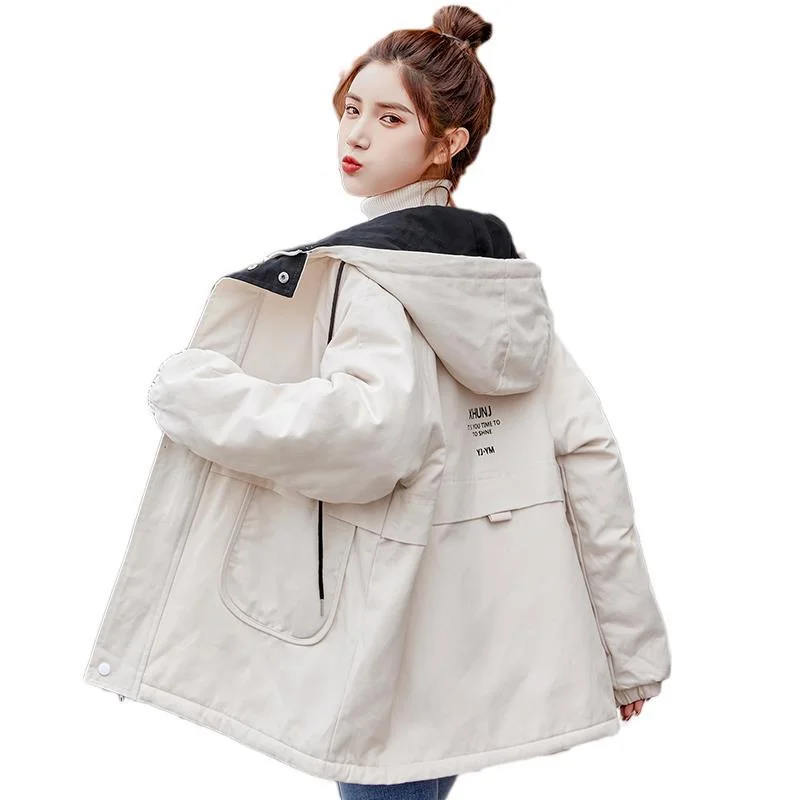 

Женская осенне-зимняя одежда с бархатной подкладкой, новинка, корейский Свободный кардиган из натуральной шерсти ягненка для учащихся младшей и старшей школы