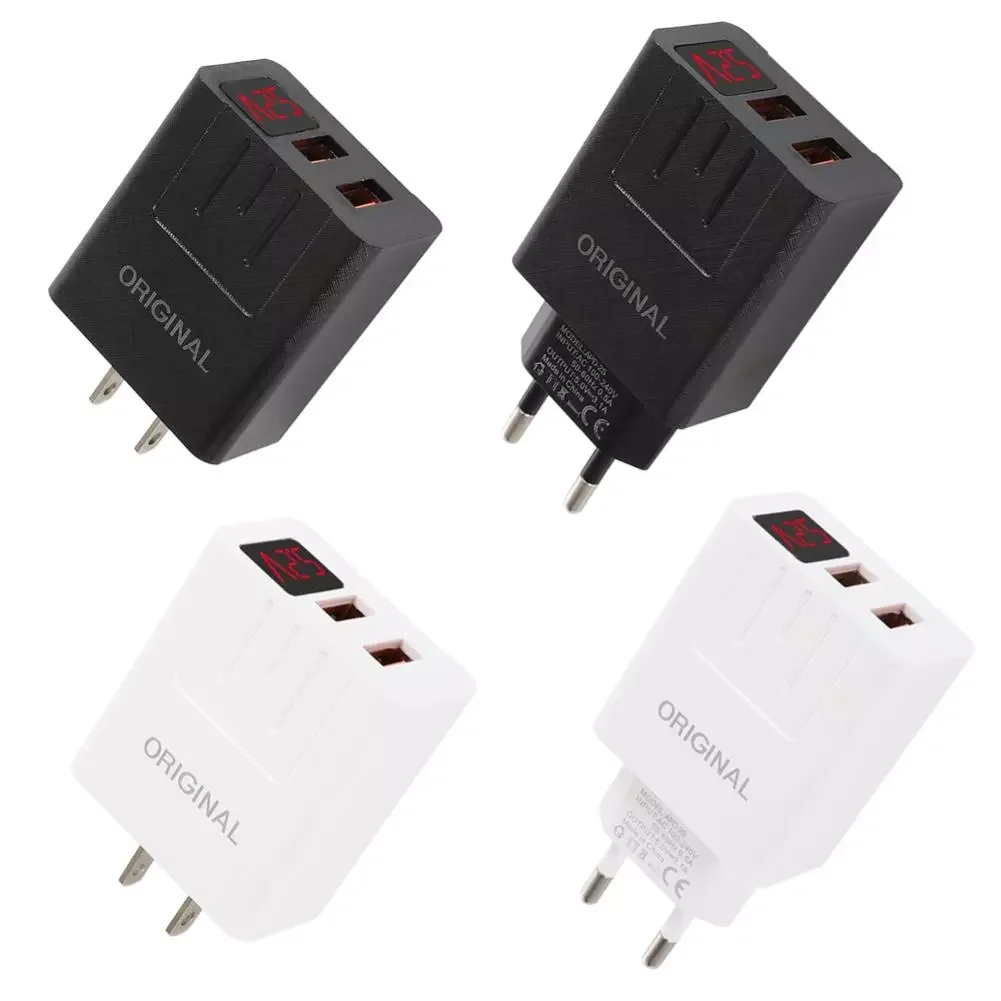 

QC 3.0 2 USB Ports EU/US Plug Fast Charging Quick Charger Adapter for Phone