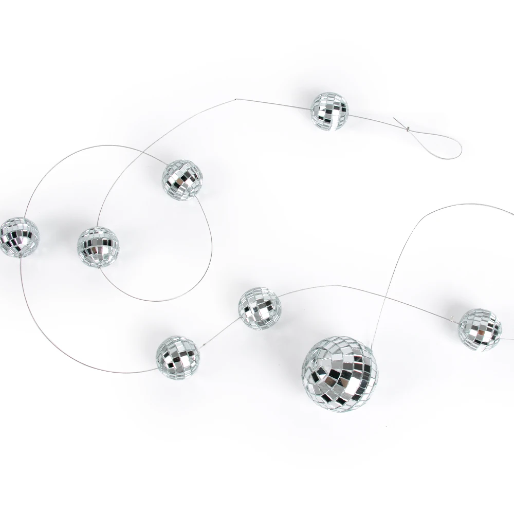 Серебряный диско-шар подвесные украшения гирлянда украшение для дискотеки