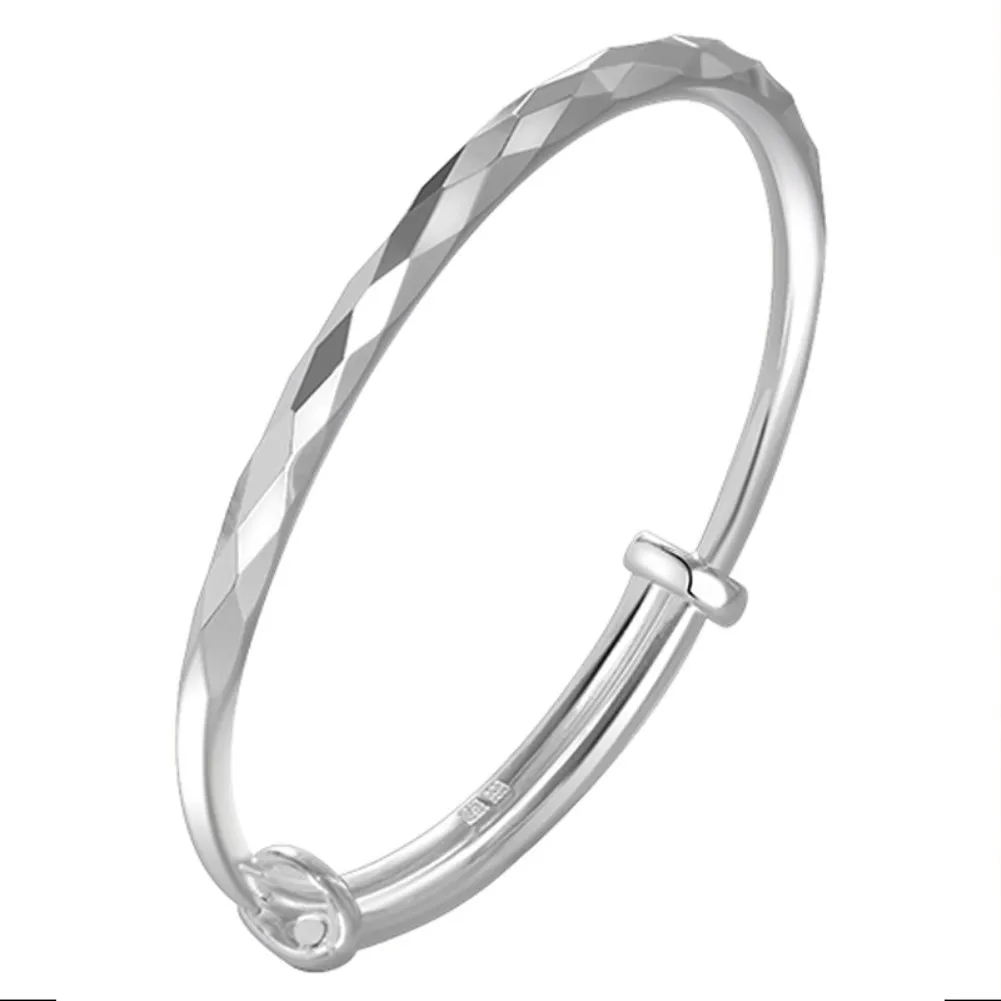 

Silver Bracelet 21g Diamond Shaped Solid Bracelet Sterling Silver Push Pull Bracelet for Girlfriend Mom Holiday Gift