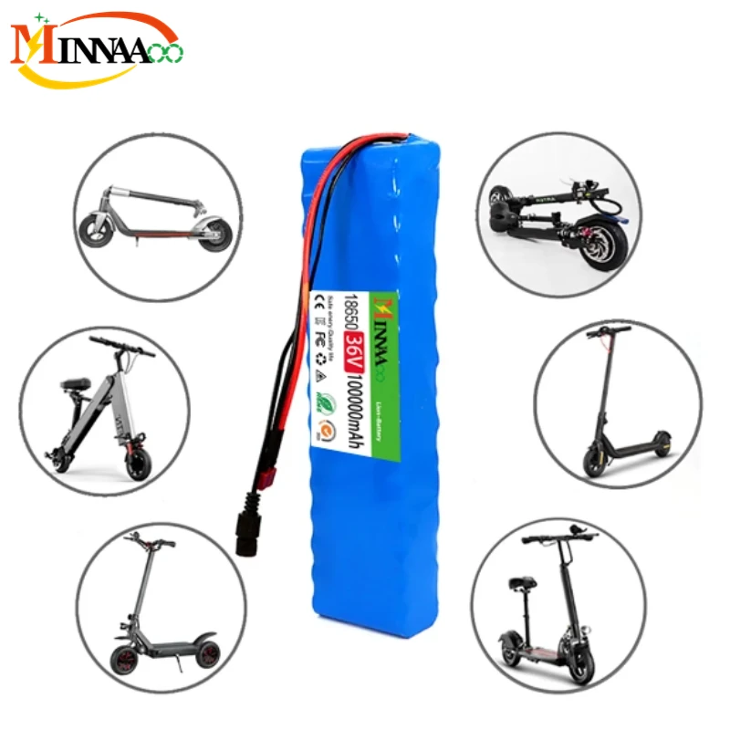 

36V 100Ah 10S3P 18650 Lithium Battery Pack 100 Watt 20A BMS T XT60 Plug for Xiaomi Mijia M365 Electric Bicycle Scooter