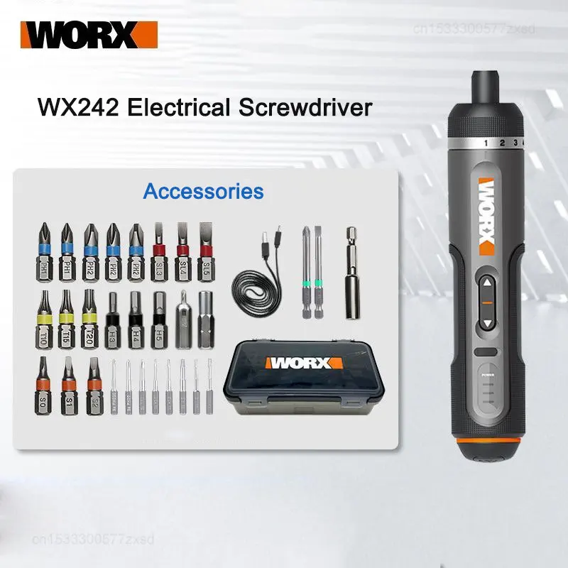 

Xiaomi Worx 4V Mini Electrical Screwdriver Set WX242 Smart Cordless Electric Screwdrivers USB Rechargeable with 30 Bit Set Drill