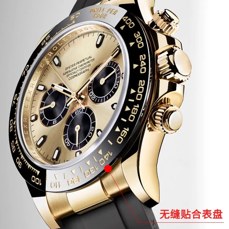 Фото Для Rolex Daytona черный зеленый водный призрак бревенчатые часы дуговой интерфейс твердая нержавеющая сталь серебряная концевая звено водонепроницаемые аксессуары №2