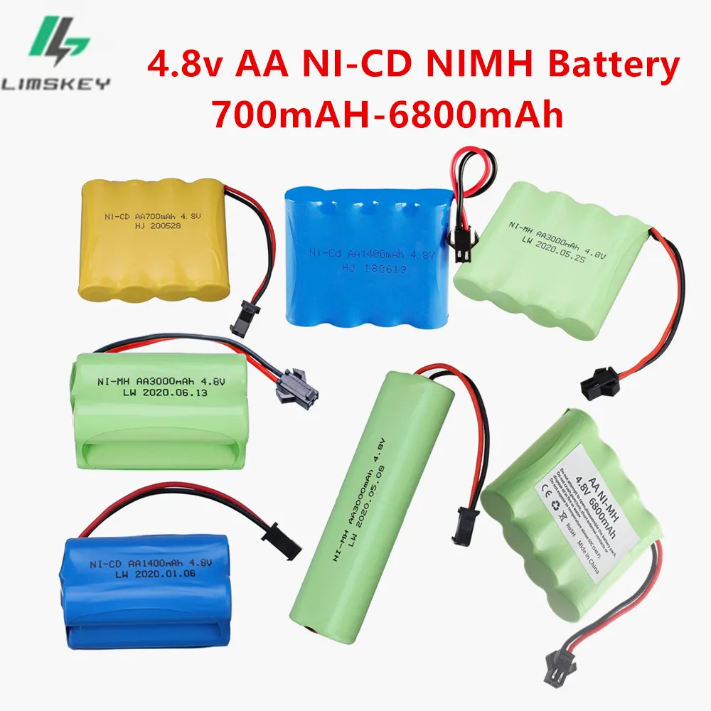 Фото NiCD NiMH 4,8 В 700 мАч/1400 мАч/1800/2400/3000 мАч 3500 мАч/5000 мАч/6800 мАч аккумулятор для радиоуправляемых автомобилей, лодок, кораблей, игрушек, AA 4,8 В, аккумулятор №1