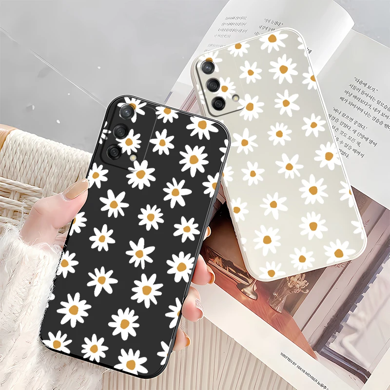 Фото Мягкий чехол с ромашками и цветами для OPPO A78 A76 A74 A72 A60 A57 A54 A53 A52 A38 A36 A35 A33 A32 A31, противоударный силиконовый чехол для телефона №3