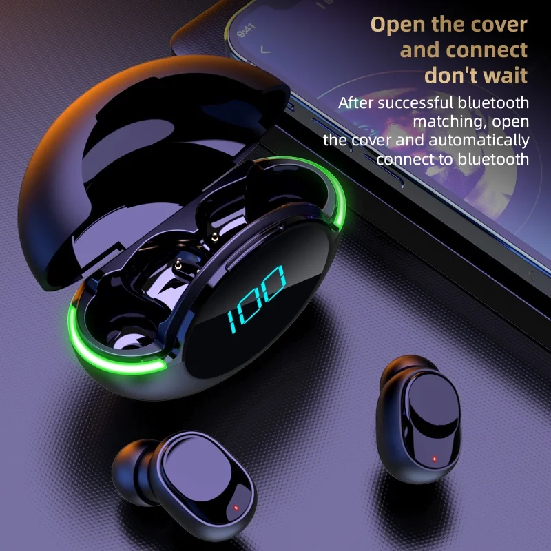 

Y80 Led Touch Digital Display Earphone Bluetooth 5.1 Wireless Headphones In Ear Sports Waterproof Headsets Stereo Earbuds