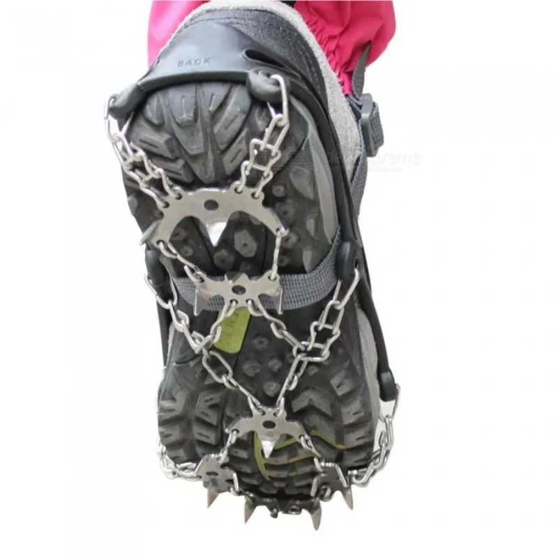 

43-47 size 18-tooth Climbing Anti-slip Ice Snow Shoe Covers Spike Cleats Crampons Stainless Steel Cleat Crampons With Tie Belts