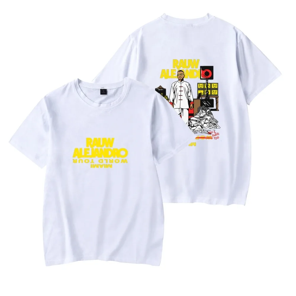 Футболка Rauw Alejandro 2022 Майами World Tour Merch с круглым вырезом и короткими рукавами для