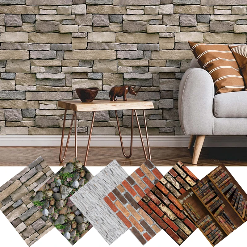 

Самоклеящиеся трехмерные 3D-обои Peel Stick Съемные ПВХ-обои Имитация 3D-каменных фестивальных декоративных обоев