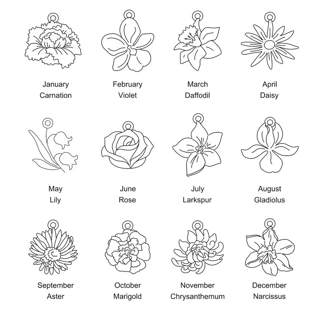Цветущее ожерелье с именем рождения и цветком бриллиантом кулон на заказ