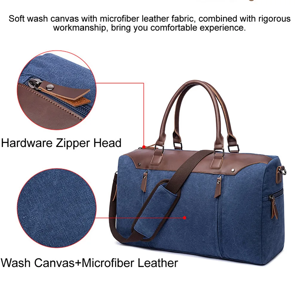 GNWXY Korean Portable Canvas Hand Luggage Big Bag Large Capacity Men Travel Bags Dropshipping Weekend Duffle Travel Bag