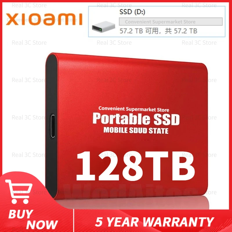 

Portable High-speed Mobile Solid State Drive 256TB 16TB 64TB SSD Mobile Hard Drives External Storage Decives for Laptop xiaomi