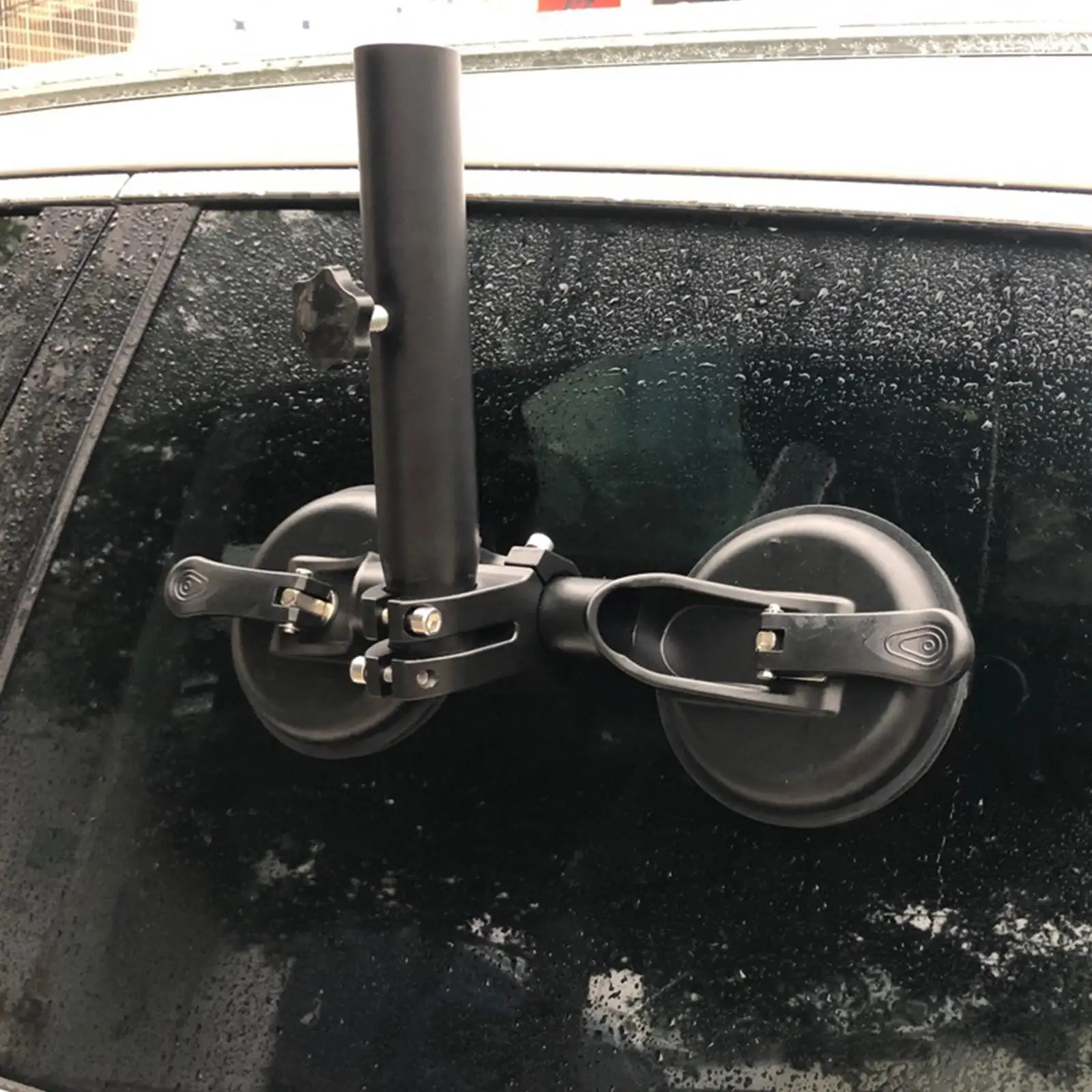 Double Suction Cup Flagpole Bracket Base Stand for Car Motorcycle Truck