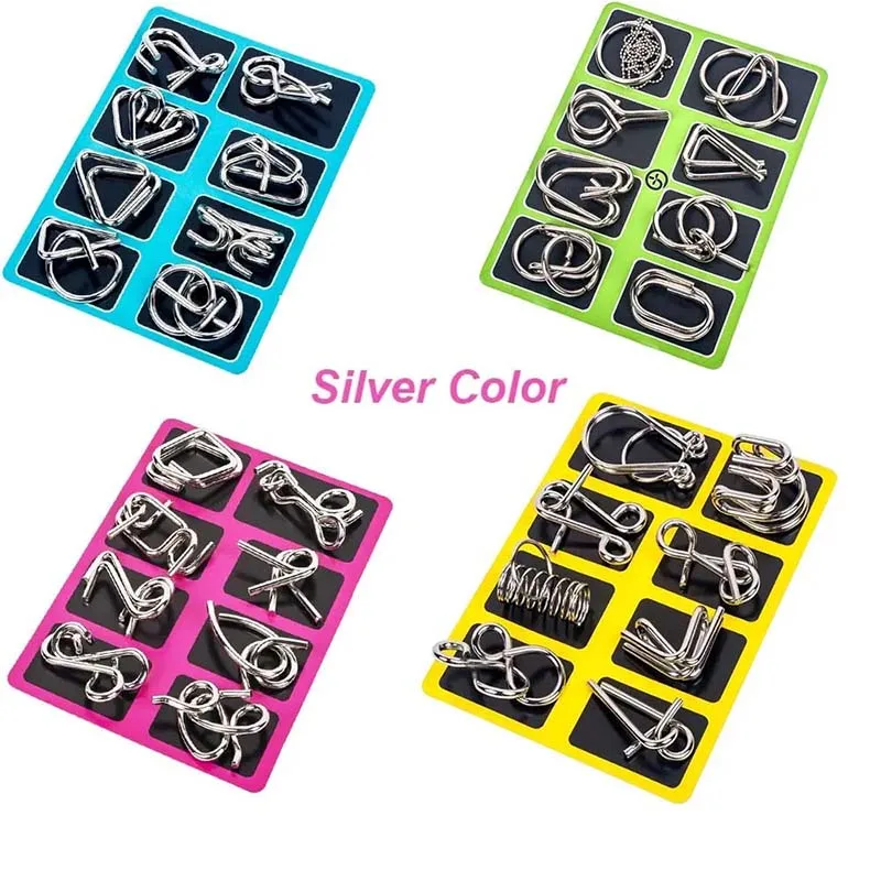 8 шт./набор металлические головоломки для развития мудрости