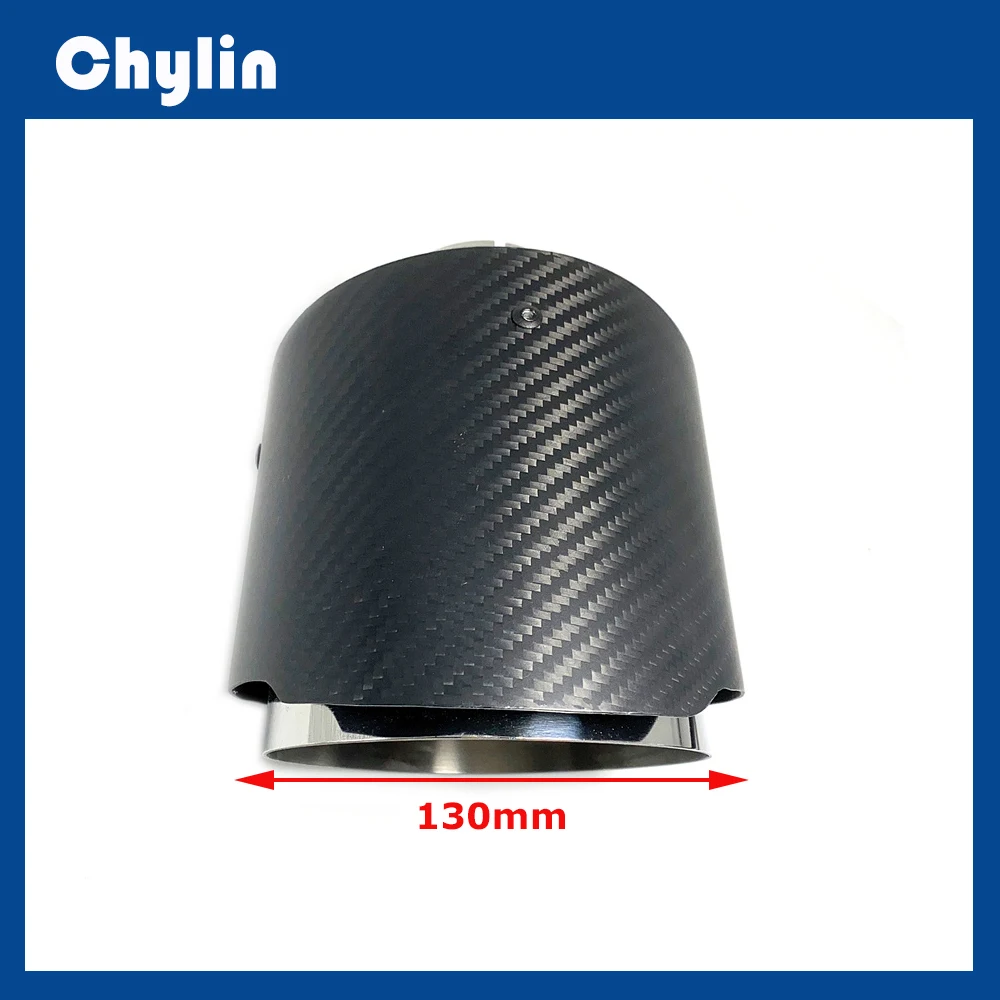 

1 шт. Серебристая выхлопная труба из нержавеющей стали, Универсальная автомобильная Выходная Труба 130 мм, большой глушитель, наконечник, задние насадки из углеродного волокна для выхлопной трубы Ak