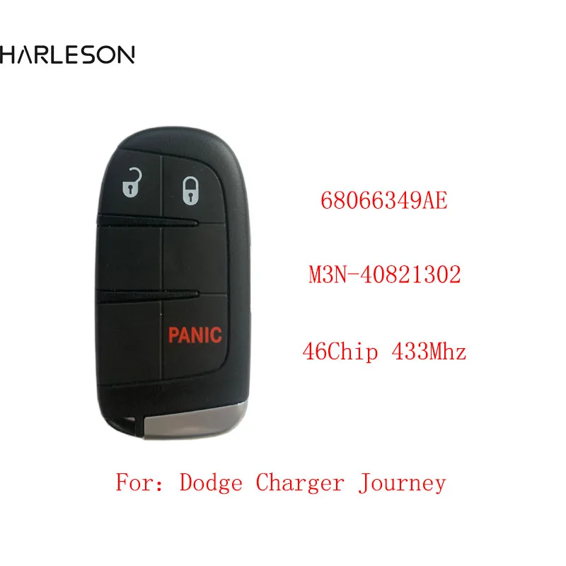 

3Button Smart Remote Car Key 433MHz for Chrysler for Dodge Charger Journey Challenger Durango 300 HITAG 2 46 Chip M3N-40821302