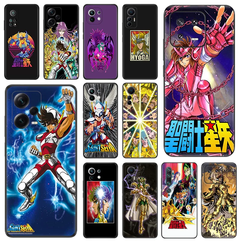 

Черный противоударный чехол Saint Seiya Soma для телефона Redmi Note 12 Pro 11 11S Prime 10C 11E 11T 11SE 10 Lite 10S A1 Plus с рисунком аниме