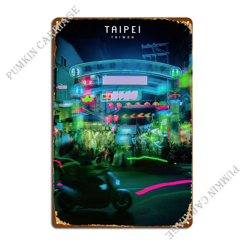 Металлический знак из Тайбэя, индивидуальный дизайн клубного гаража, гостиной, оловянный плакат