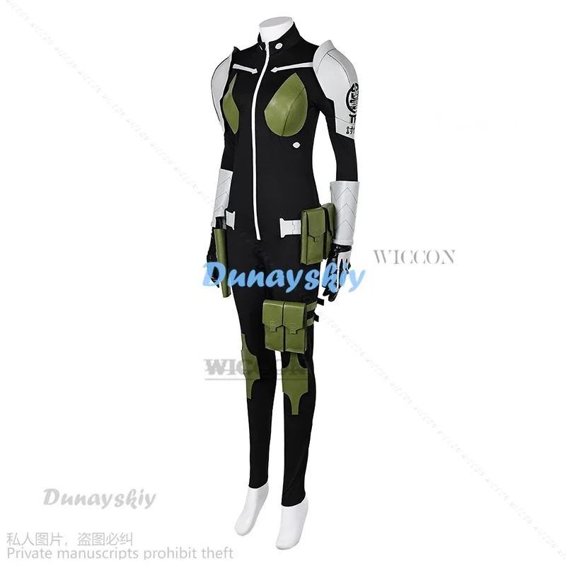 Аниме Кайдзю No. Костюм для косплея Mina Ashiro черный парик кожаные заколки волос