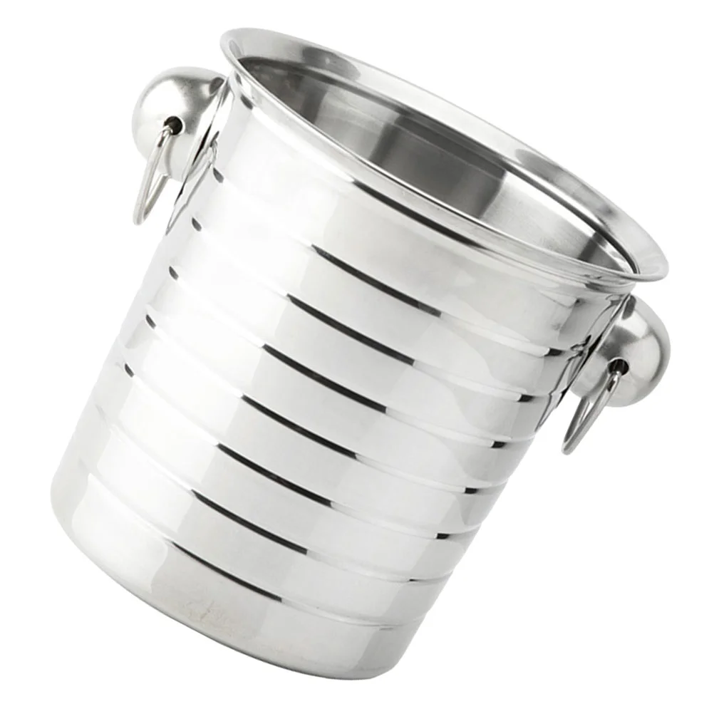 

Stainless Steel Ice Bucket Beer Container Lid Beverage Bottle Vacuum Party KTV Sturdy Cooling