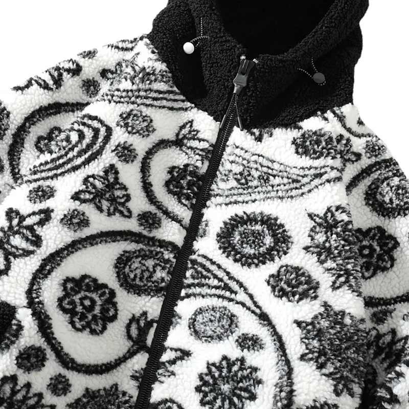 winter coat Men New Ins Trend Loose Casual Couple Embroidered Decoration Imitation Lamb Velvet Hooded Warm Jacket