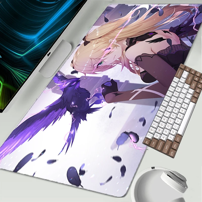 

Genshin Impact Gaming Mouse Pad Anime Mouse Mats Computer Desk Accessories Keyboard Mat Cool Laptop Anti-skid 900x400 Mousepad