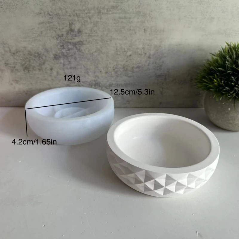 Большая круглая миска для хранения геометрический узор бетонный цветочный