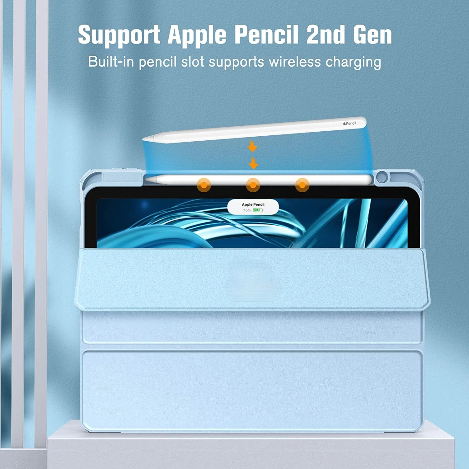 Магнитный чехол для iPad Mini 6 2021 A2569 с беспроводным зарядным держателем карандашей