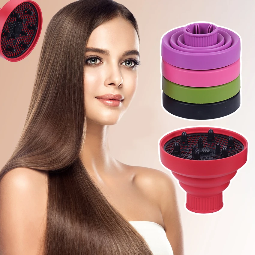

1PC Hairdryer Diffuser Cover High Temperature Resistant Silicone Collapsible Hairdryer Accessories Hairdressing Salon Tools