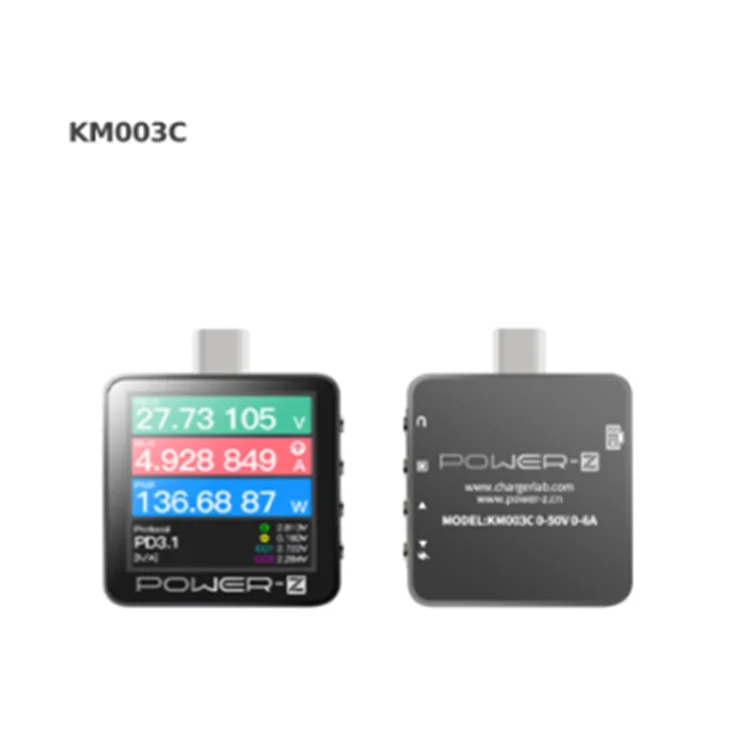 Фото POWER-Z USB PD3.1 протокол 48 В диапазон двойной тестер Type-C KM003C для измерения тока и напряжения №1