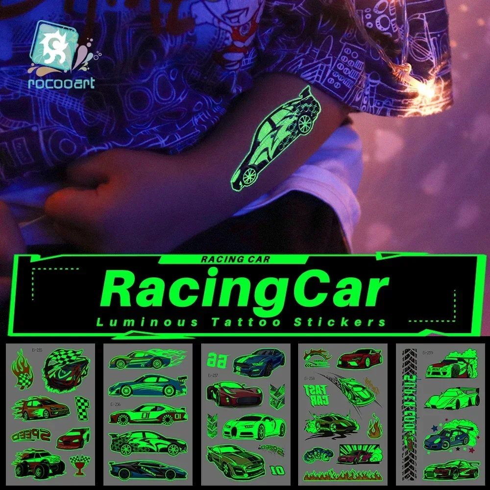 Светящиеся Татуировки-наклейки для детей Татуировки на руку и лицо Детские