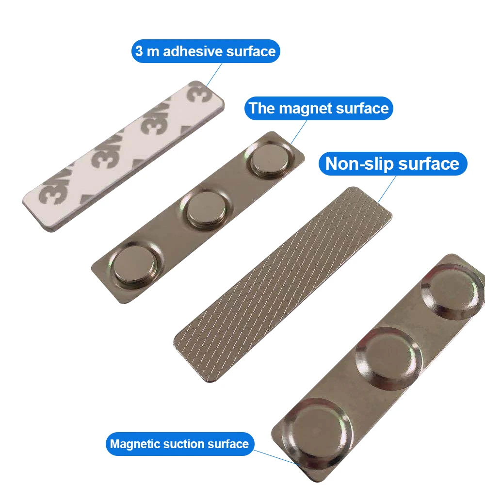 

60*14mm Super Strong NdFeB Magnet Magnetic Badge Accessories Three Magnets Custom Badge Brooch Magnetic Buckle 3M Tape