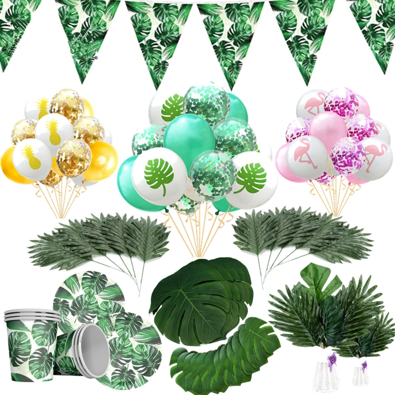 

Гавайские вечерние ничные латексные воздушные шары, Гавайский Алоха, летние фламинго, аксессуары для свадьбы, дня рождения, вечеринки, дома...