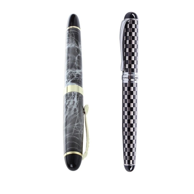 

JINHAO X450 18 KGP 0.7Mm Broad Nib Fountain Pen Marble Gray & Jinhao X750 Chessboard Fountain Pen Medium Fine Nib