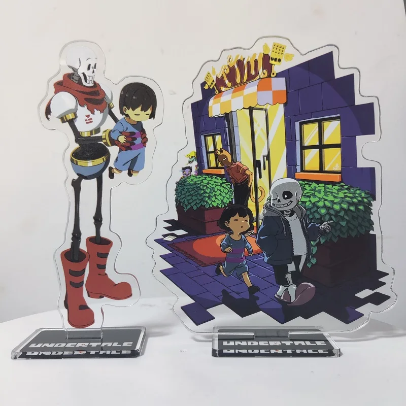 

Japan Game Undertale Anime Figures Cosplay Acrylic Stands Model Character Sans Frisk Papyrus Standing Sign Desk Decor Fans Gift