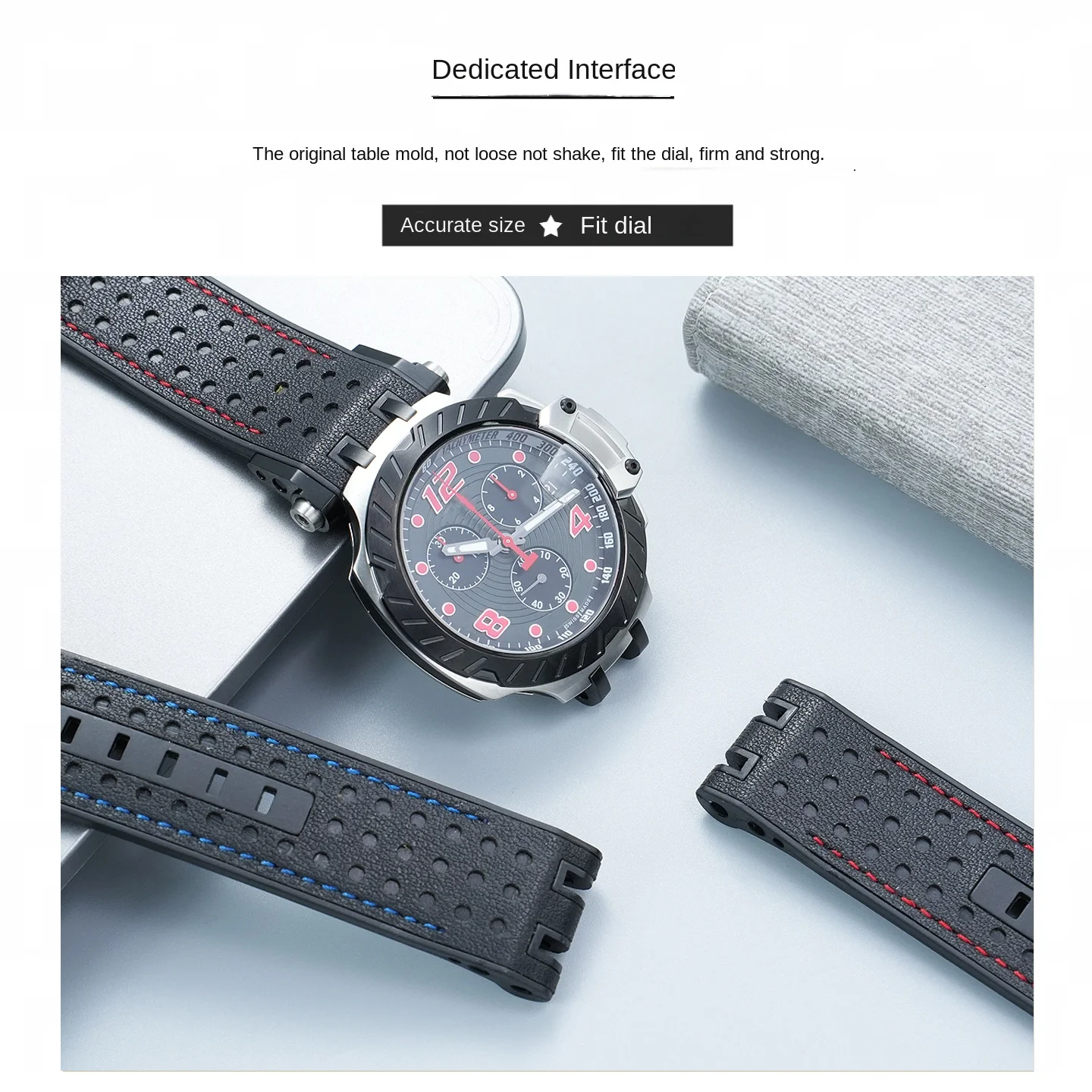 Фото Сменный ремешок T115 для часов Tissot T115.417 427, резиновый ремешок T115.42A, кожаный ремешок для часов, красный, синий. №3