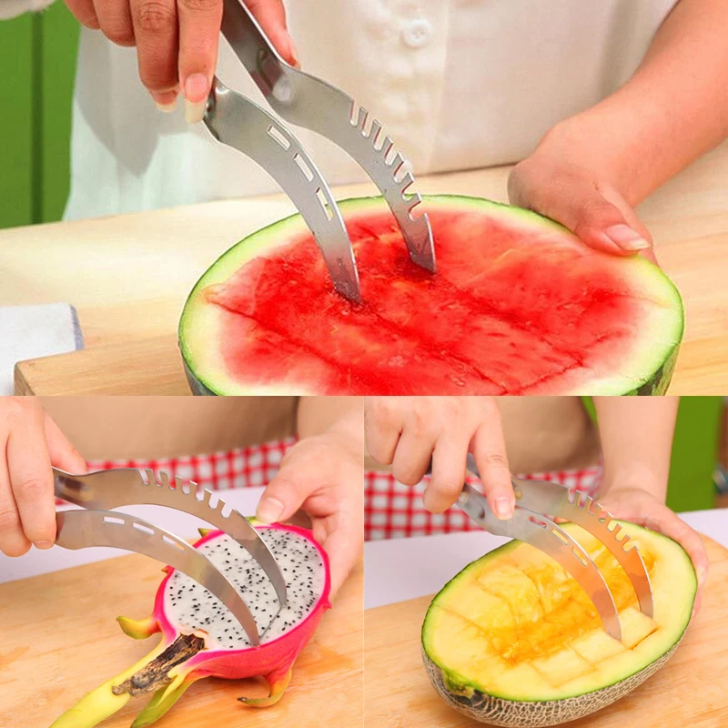 

2PCS 410 Stainless Steel Watermelon Artifact Slicing Knife kitchen Accessories Gadgets Knife Corer Fruit And Vegetable Tools