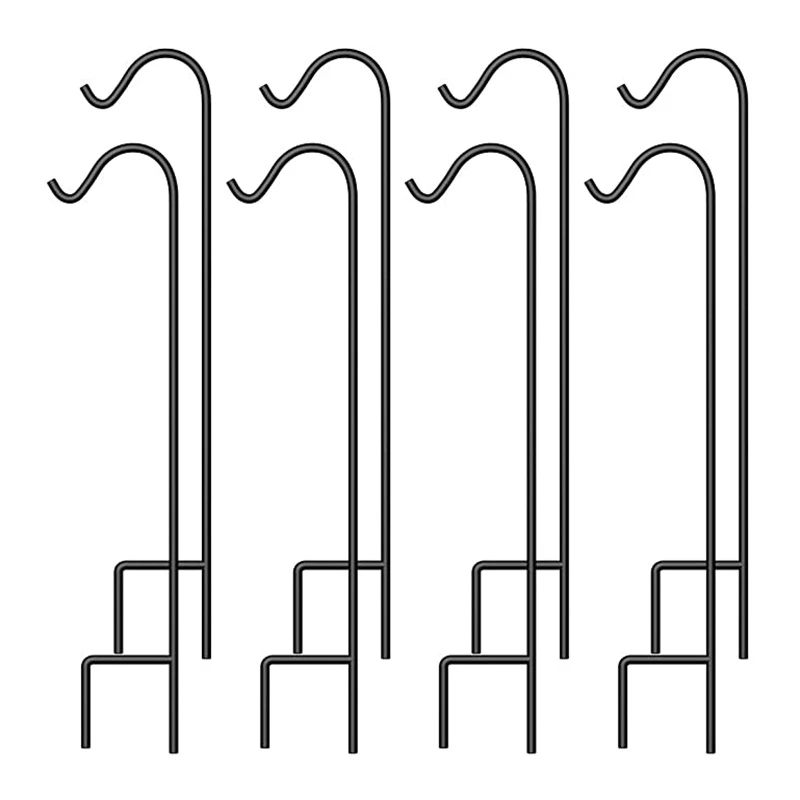 

8 Pcs Shepherd Hook 37 Inch Thick Heavy Duty Rust Resistant Garden Outdoor Hanging Plants Basket Hanger Pathway Light