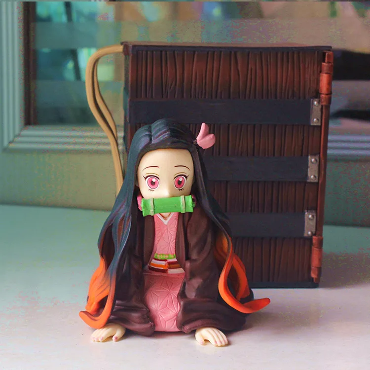 Kawaii Demon Slayer Nezuko Figure With Box Up Art Mini Cute Kimetsu No Yaiba Figurine Lovely Model Dolls Toy |