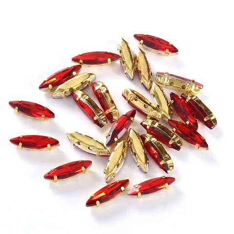 Стеклянные стразы «Конский глаз» Mid-July 50 шт