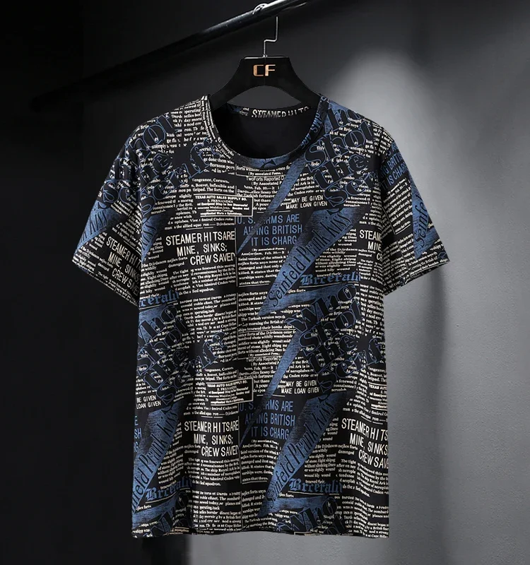 Футболки 9XL 10XL Мужские футболки большого размера с белым узором Футболка 6XL 7XL 8XL