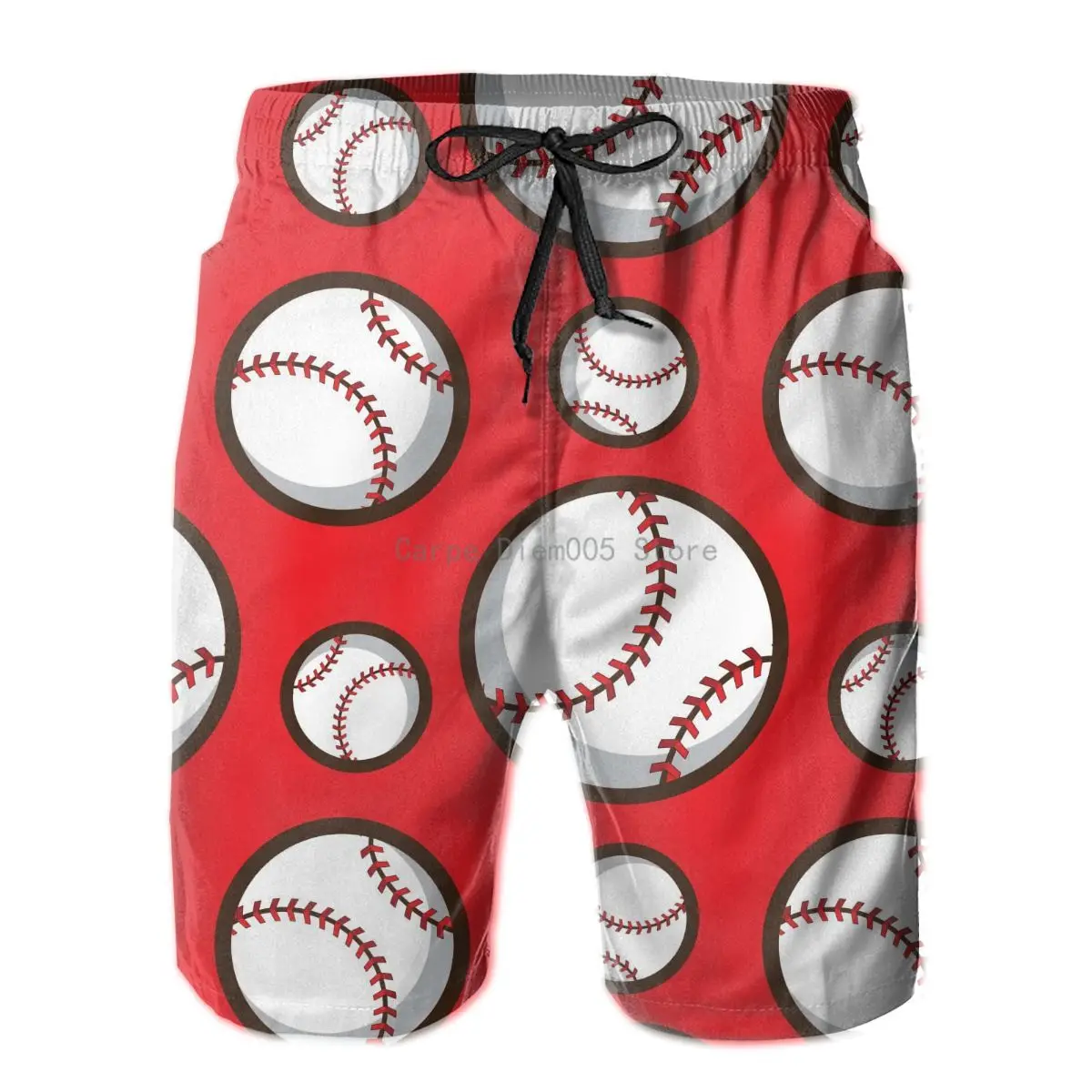 

Mens Swimming Shorts Swimwear Baseball Red Pattern Men Trunks Swimsuit Man Beach Wear Short Pants Bermuda Boardshorts