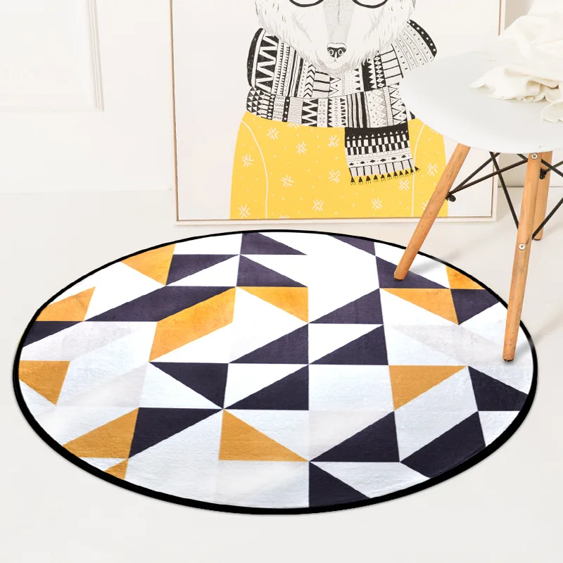 

Nordic Style Art Geometric Record Music Circle Floor Mat Rug Bedroom Living Room Home Decoration